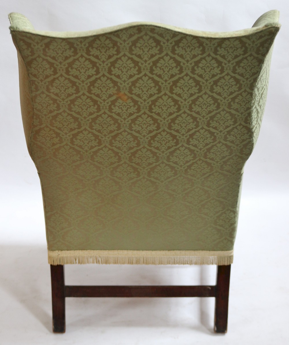 George 111 Mahogany Upholstered Wing Armchair View VI