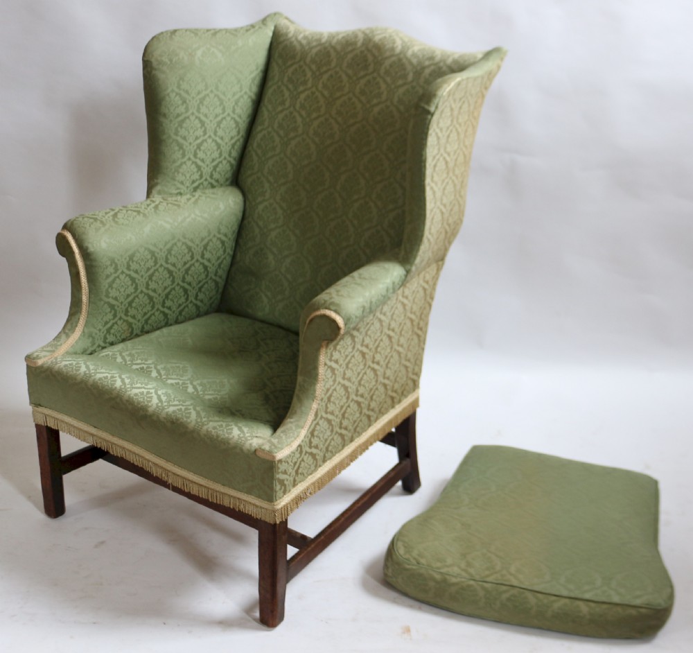 George 111 Mahogany Upholstered Wing Armchair View VII