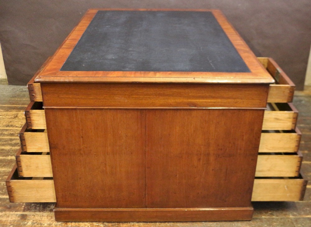Early 19C Mahogany 3 Part 22 Drawer Partners Kneehole Desk View VII