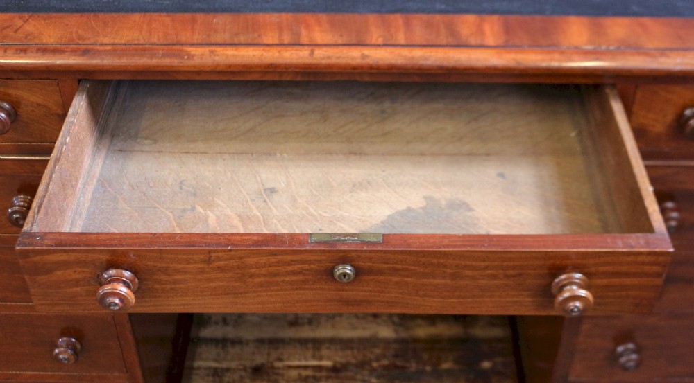 Early 19C Mahogany 3 Part 22 Drawer Partners Kneehole Desk View IX