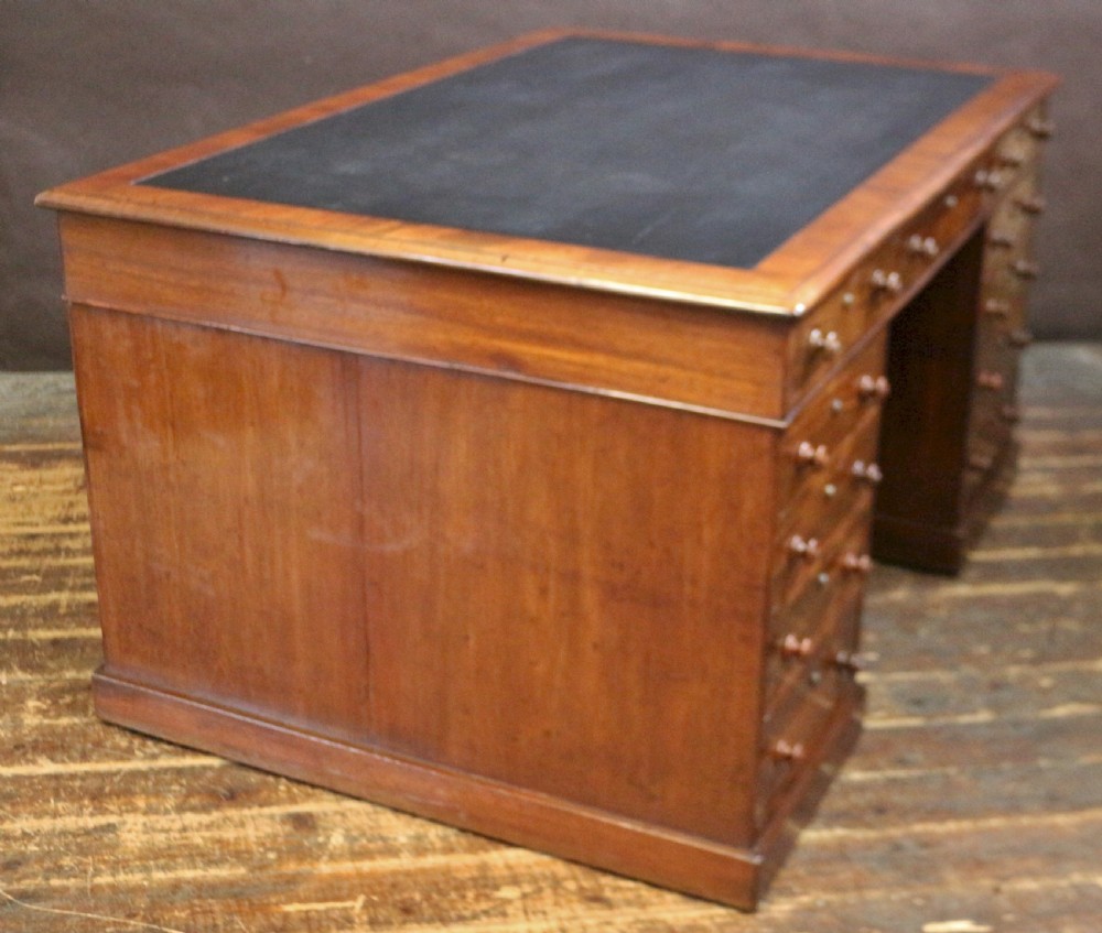 Early 19C Mahogany 3 Part 22 Drawer Partners Kneehole Desk View XIV