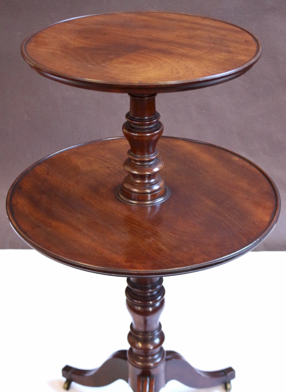 Regency Mahogany 2 Tier Pedestal Dumb Waiter View III