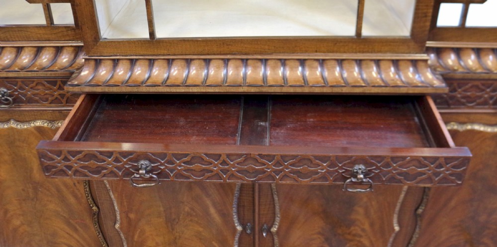 Edwardian Mahogany 'Chinese Chippendale' Breakfront Display Cabinet View XVIII