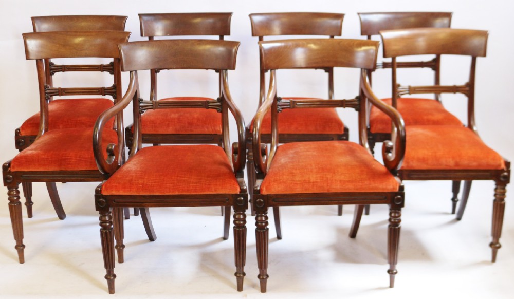 George 1V Mahogany Set of 6 & 2 Dining Chairs View II