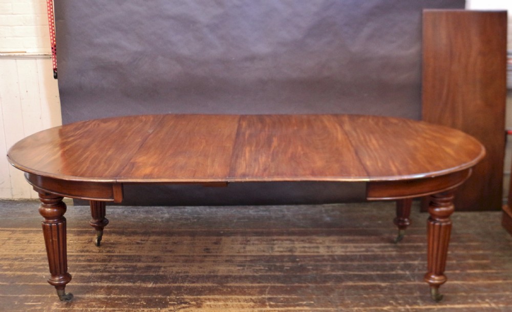 Victorian Mahogany Circular Extending Dining Table with 3 Extra Leaves View III