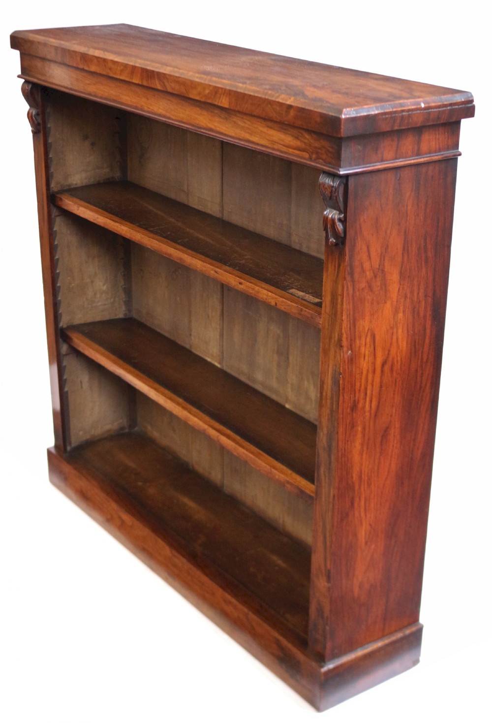 Victorian Figured Walnut Open Bookcase View II