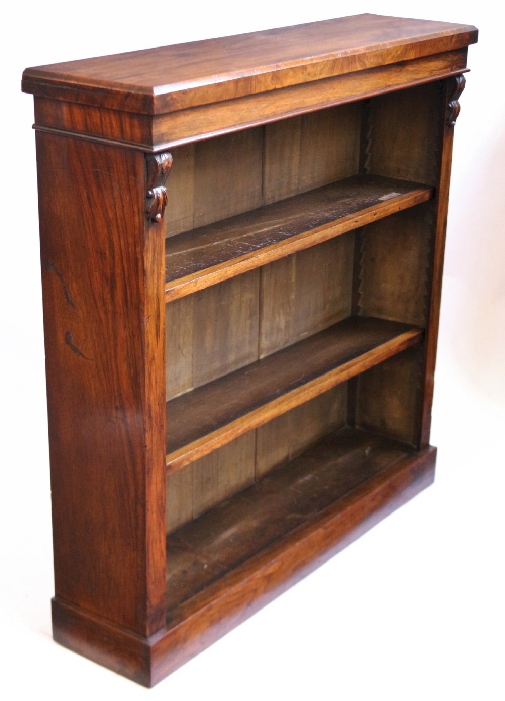 Victorian Figured Walnut Open Bookcase View III