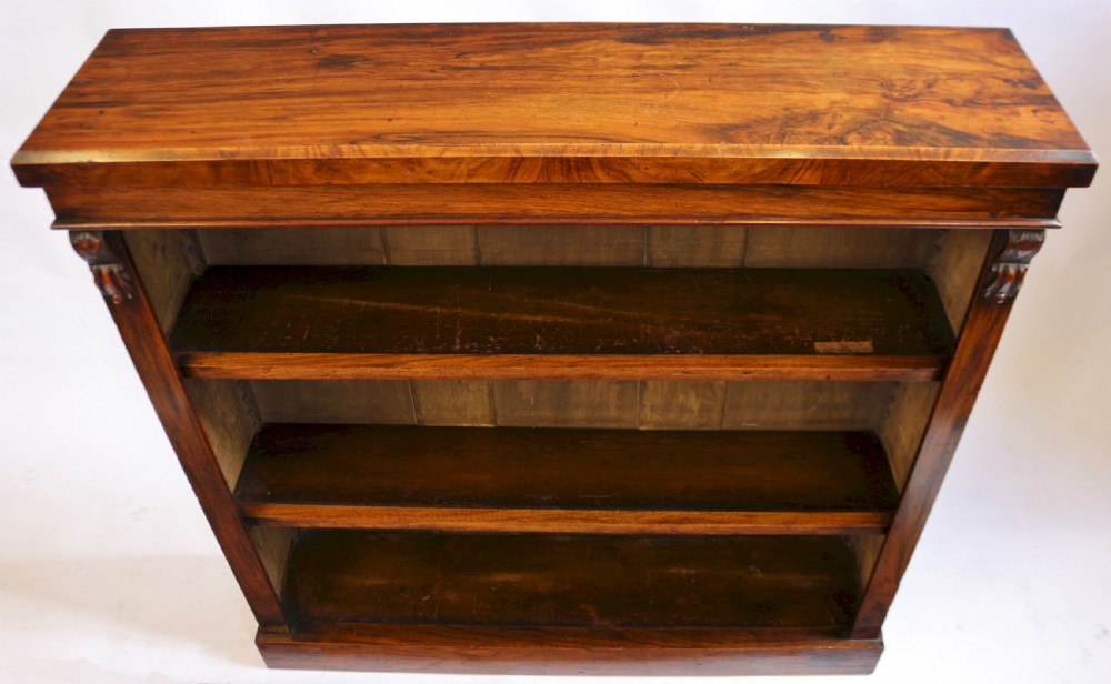Victorian Figured Walnut Open Bookcase View IV