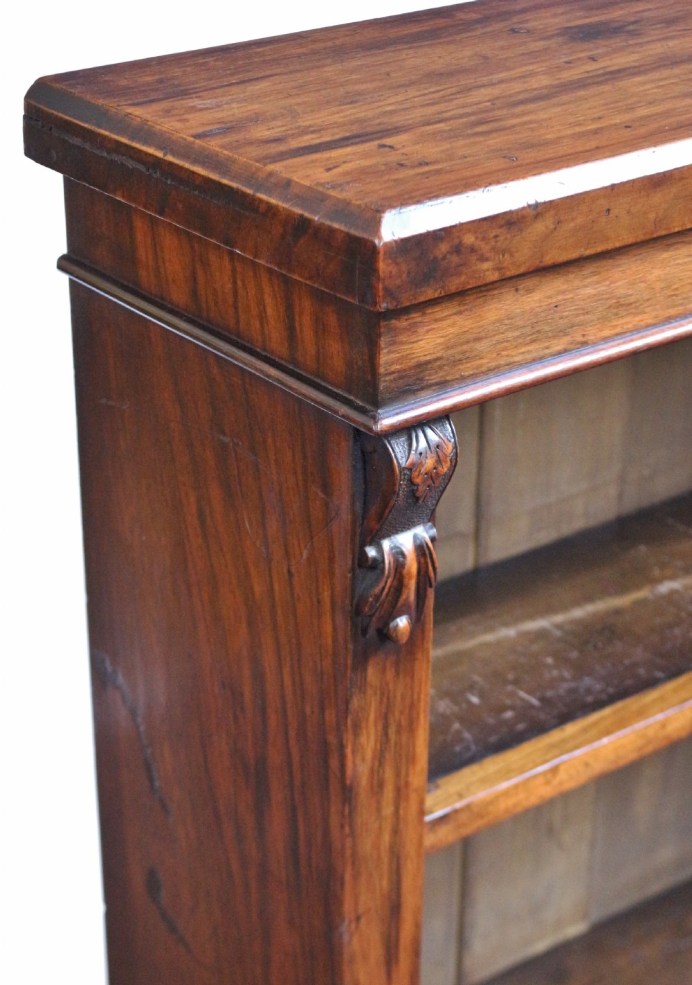 Victorian Figured Walnut Open Bookcase View VII