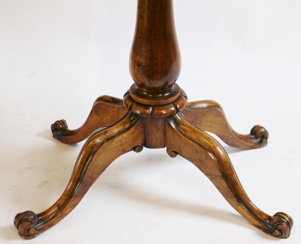 Victorian Figured Walnut Chequer Top Pedestal Table View VIII
