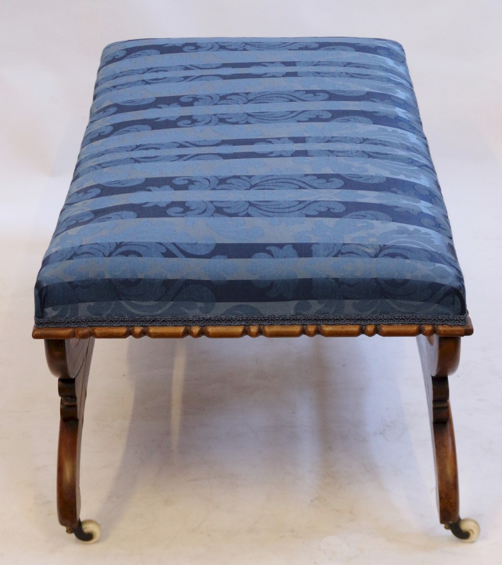 Victorian Carved Walnut Oblong Stool View VI