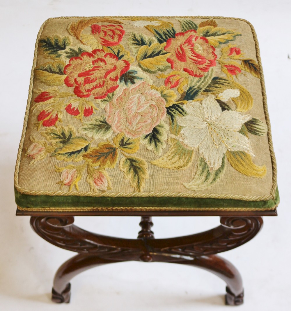 William 1V Rosewood X Frame Stool View V