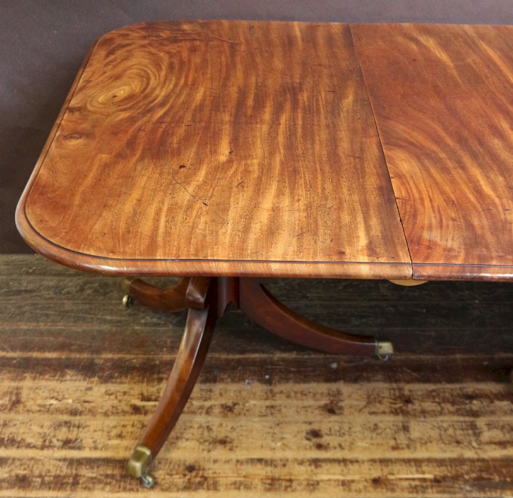 Regency Mahogany Twin Pedestal Dining Table with Extra Leaf View XIV