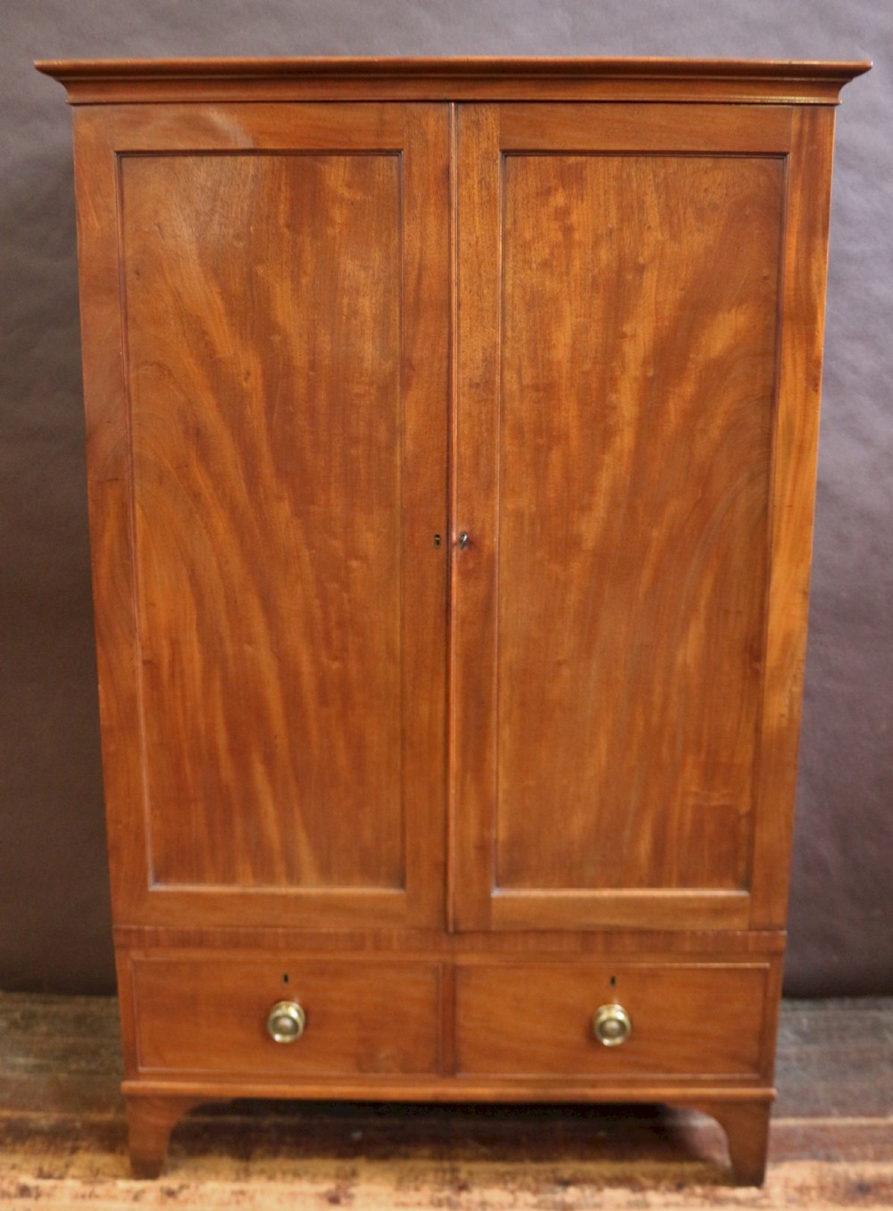 Fine Quality George 1V Mahogany Dwarf Linen Press Wardrobe by Wilkinson