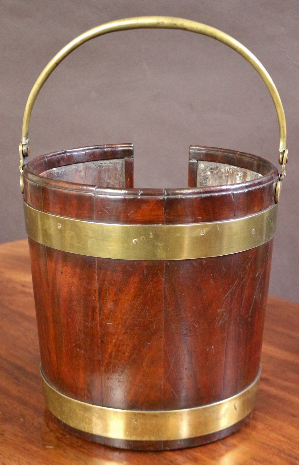 George III Mahogany Brass Bound Plate Bucket View II