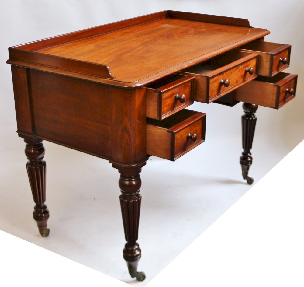 William1V Mahogany 5 Drawer Kneehole Table by T. Willson View II