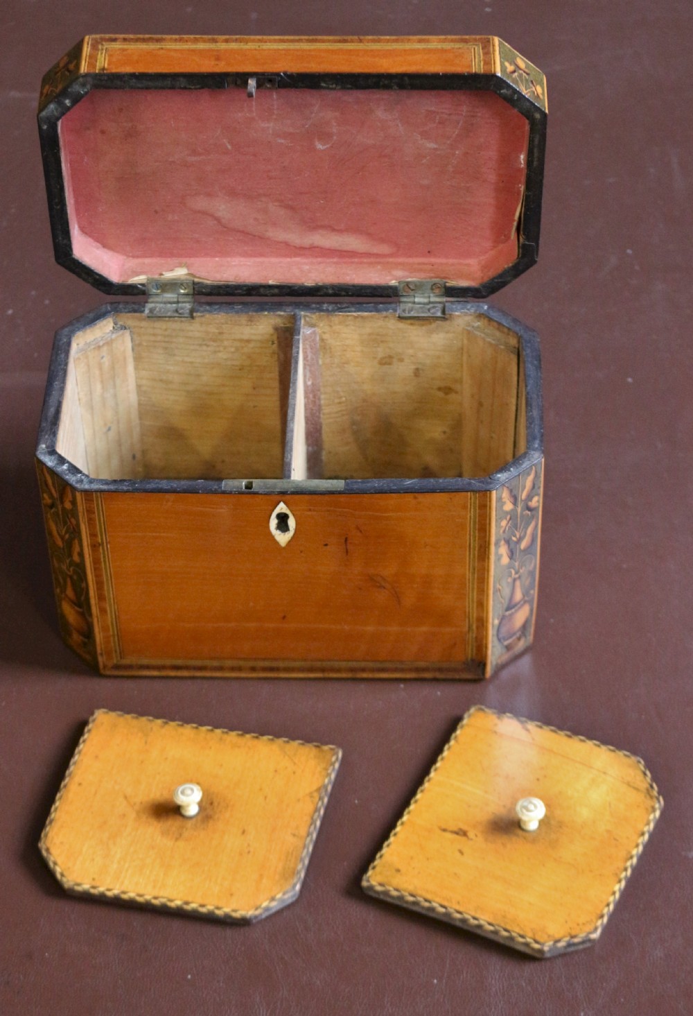 Regency Satinwood Inlaid Tea Caddy  View VI