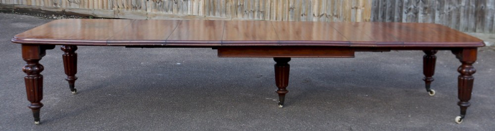 Victorian Mahogany Extending Dining Table with 6 Extra Leaves View V