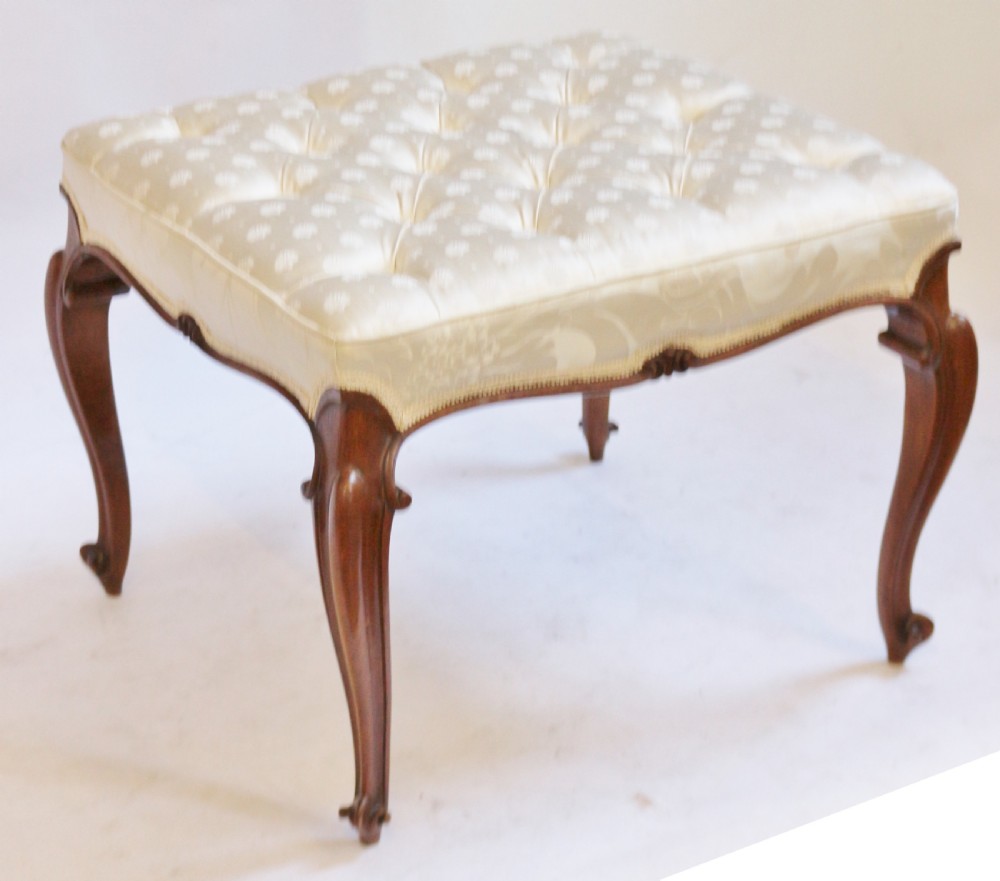 Victorian Rosewood Stool on Cabriole Legs View II