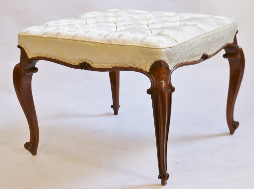 Victorian Rosewood Stool on Cabriole Legs View III