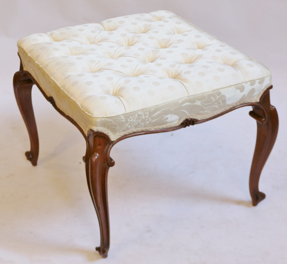 Victorian Rosewood Stool on Cabriole Legs View IV
