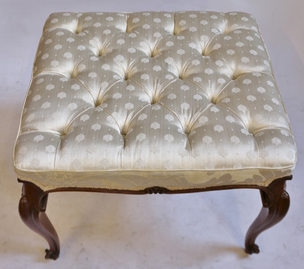 Victorian Rosewood Stool on Cabriole Legs View V