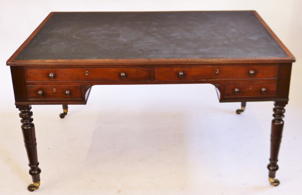 George 1V Mahogany 8 Drawer Partners Writing Table View III