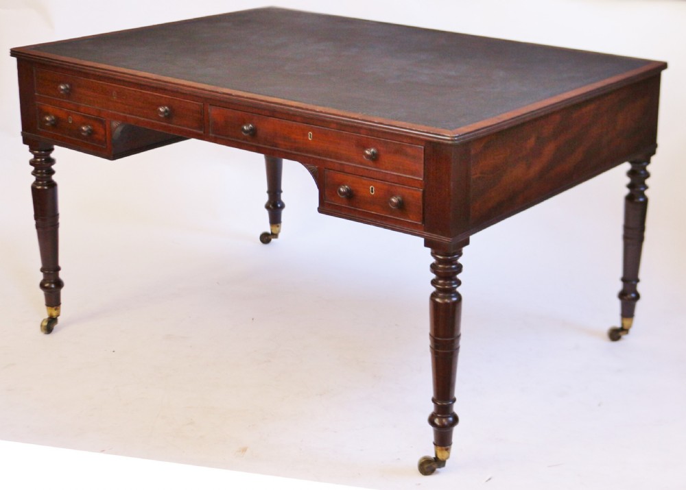George 1V Mahogany 8 Drawer Partners Writing Table View V
