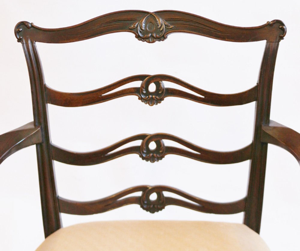 George 111 Mahogany Ladderback Armchair View V