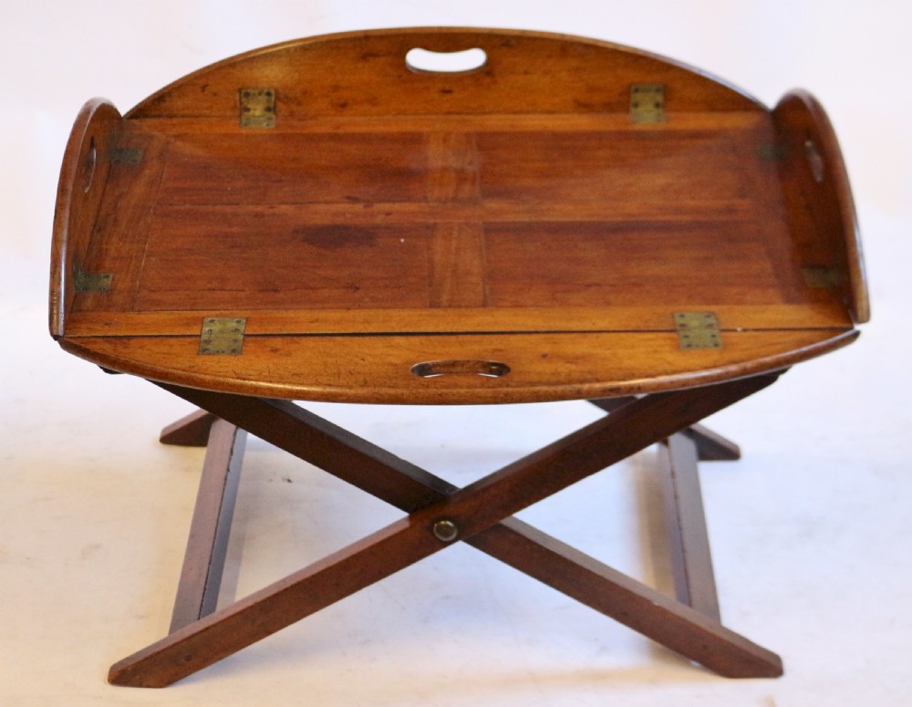 George 111 Mahogany Oval Butlers Tray with Drop Down Sides View II