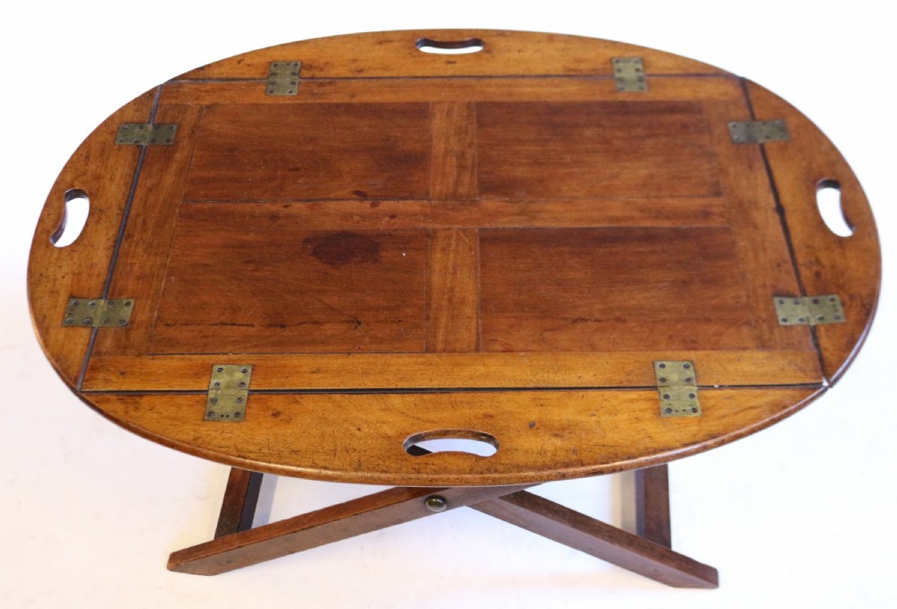 George 111 Mahogany Oval Butlers Tray with Drop Down Sides View III