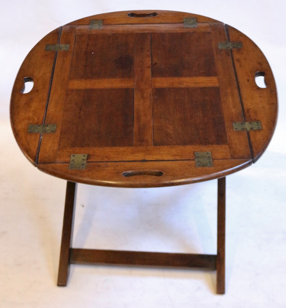 George 111 Mahogany Oval Butlers Tray with Drop Down Sides View IV