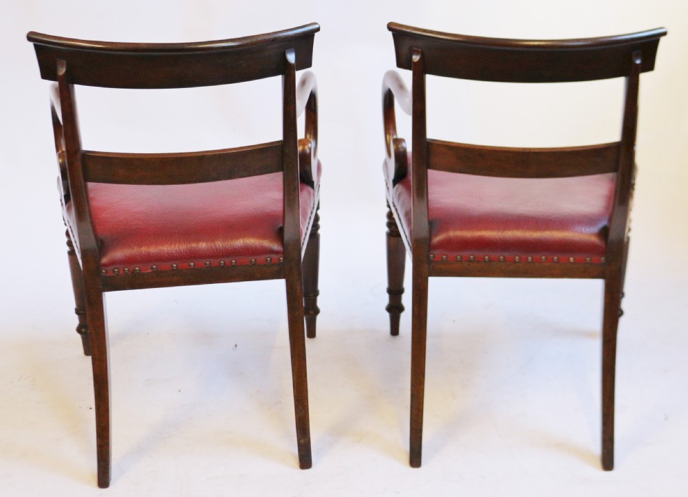William 1V Mahogany Pair of Scroll Arm Carver Chairs View IV