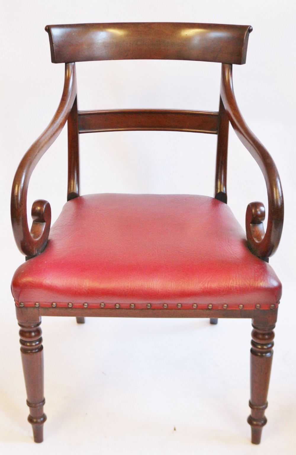 William 1V Mahogany Pair of Scroll Arm Carver Chairs View V