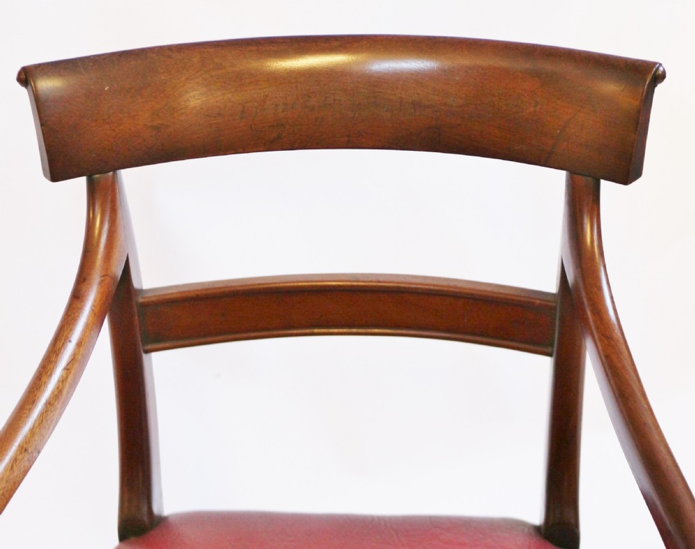 William 1V Mahogany Pair of Scroll Arm Carver Chairs View VI