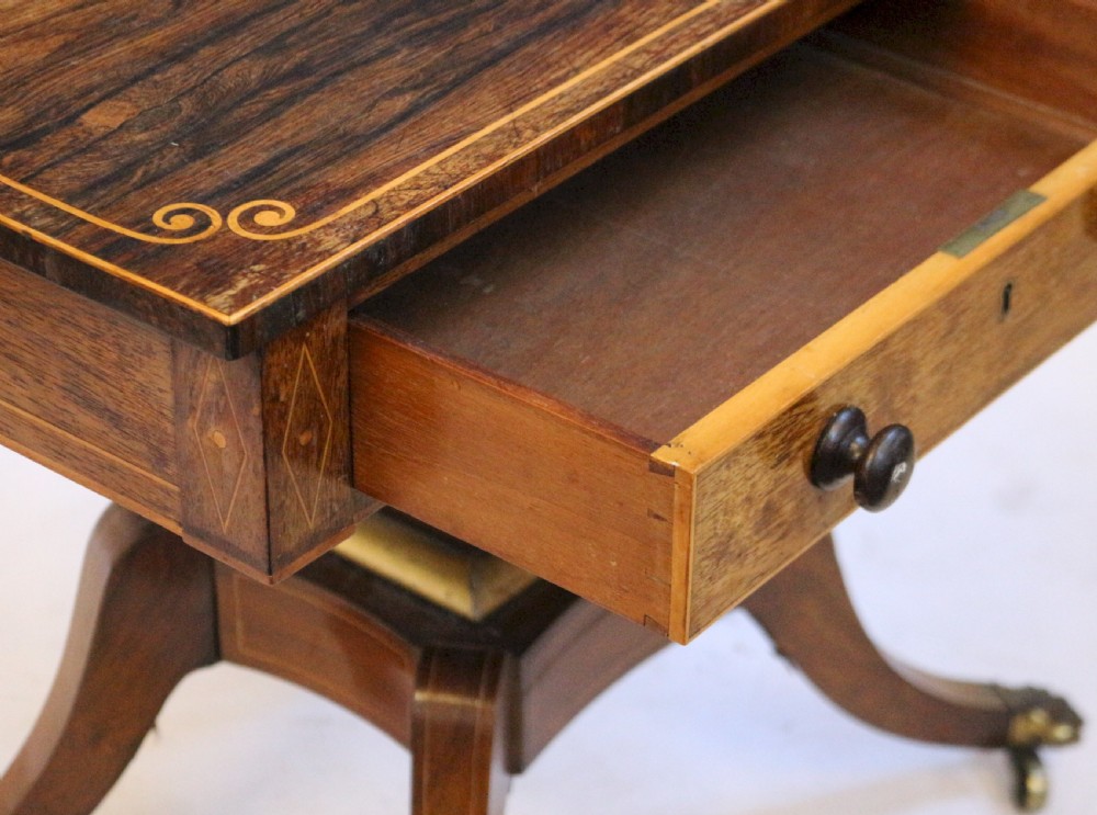 Regency Rosewood Pedestal 2 Drawer Oblong Centre Table View VIII