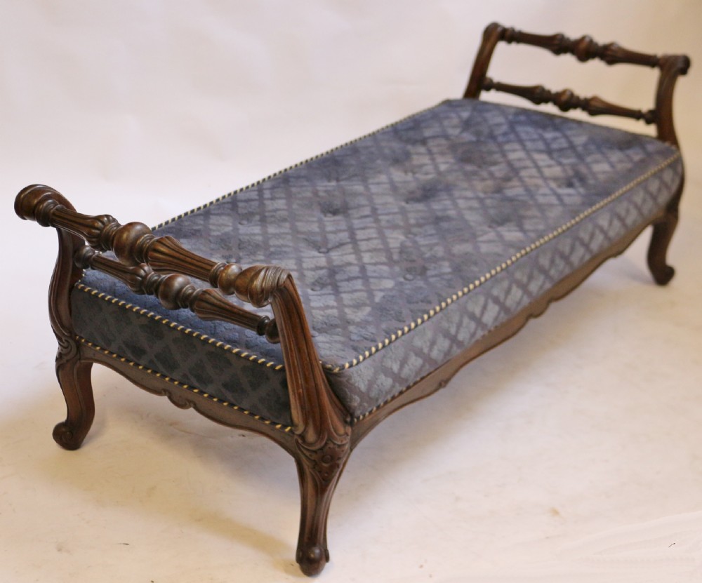 Early Victorian Large Rosewood Stool on Cabriole Legs View II