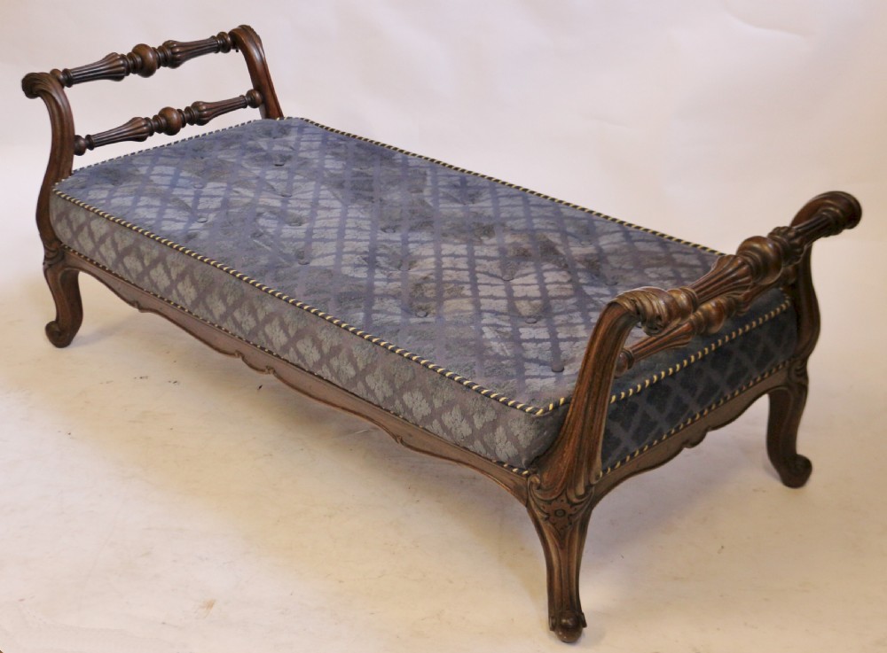 Early Victorian Large Rosewood Stool on Cabriole Legs View III