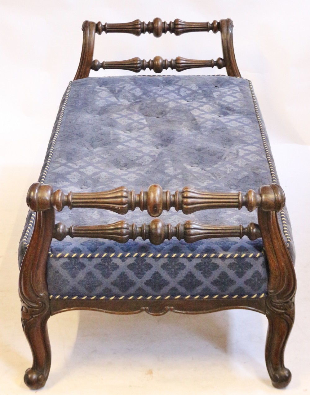 Early Victorian Large Rosewood Stool on Cabriole Legs View IV
