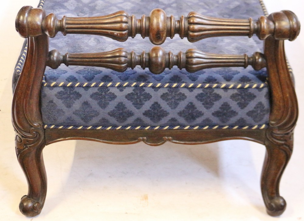 Early Victorian Large Rosewood Stool on Cabriole Legs View VII