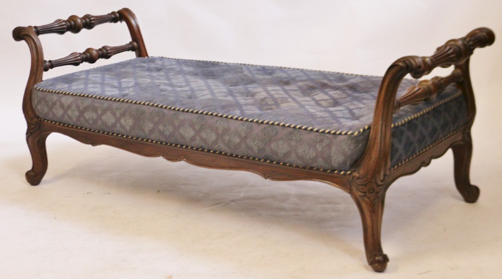 Early Victorian Large Rosewood Stool on Cabriole Legs View VIII