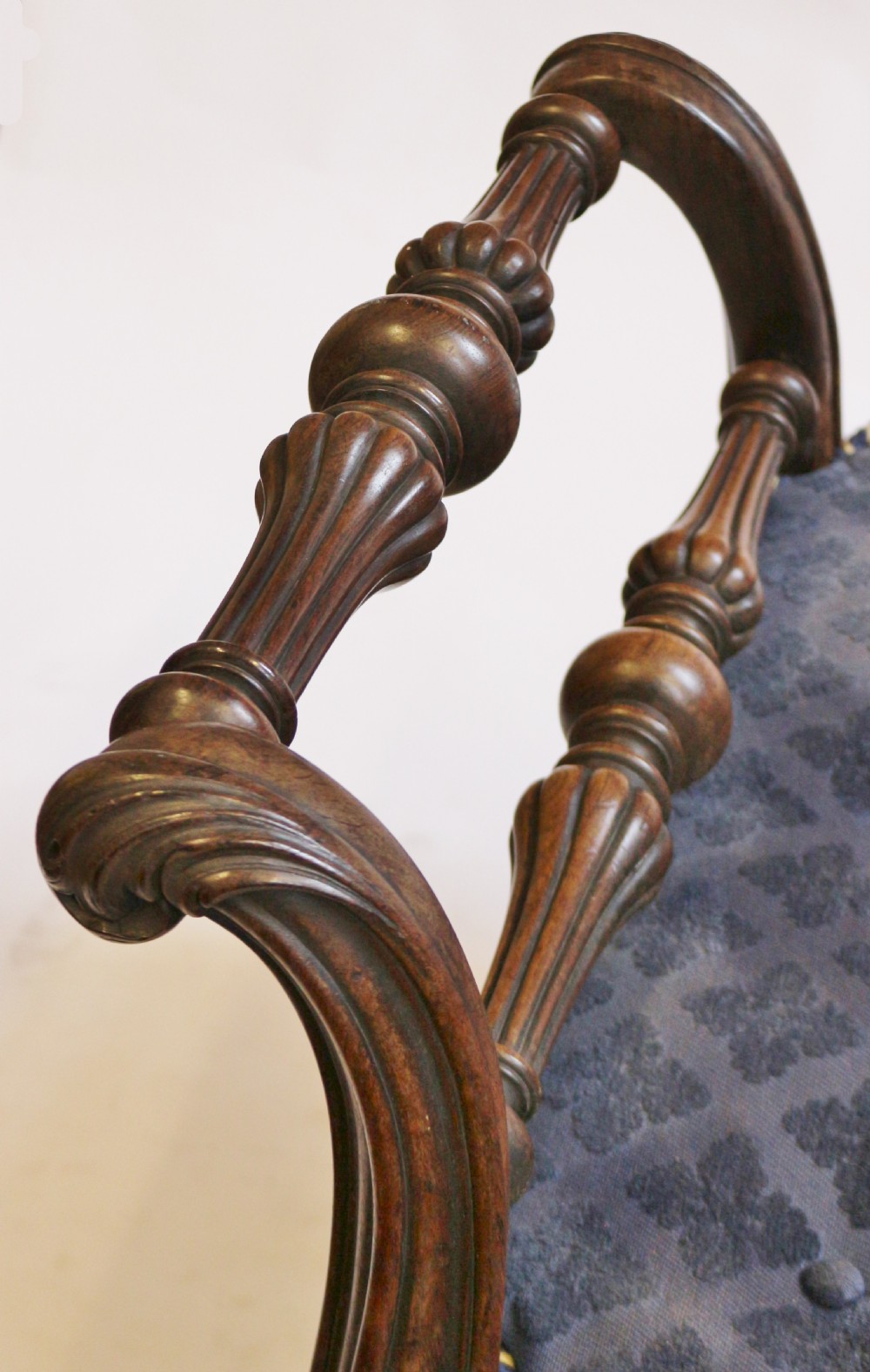Early Victorian Large Rosewood Stool on Cabriole Legs View X