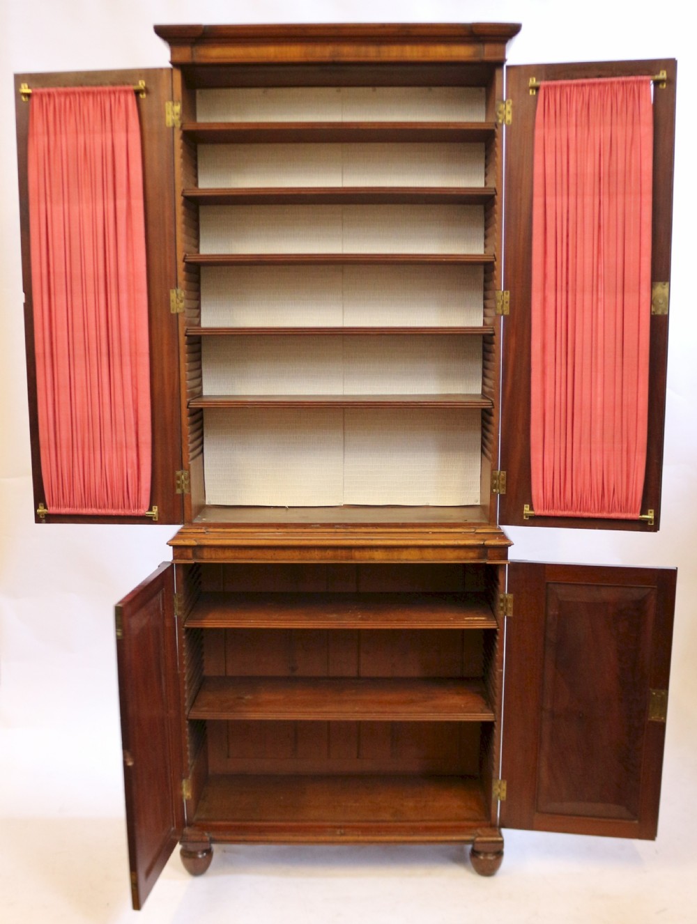 George 1V Mahogany Cupboard Base 2 Door Bookcase View II