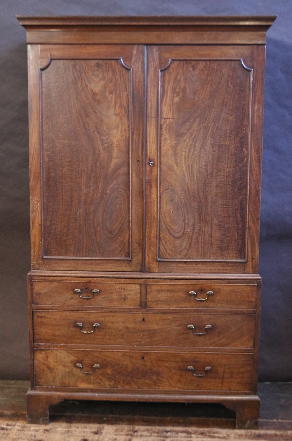 George 111 Mahogany Linen Press