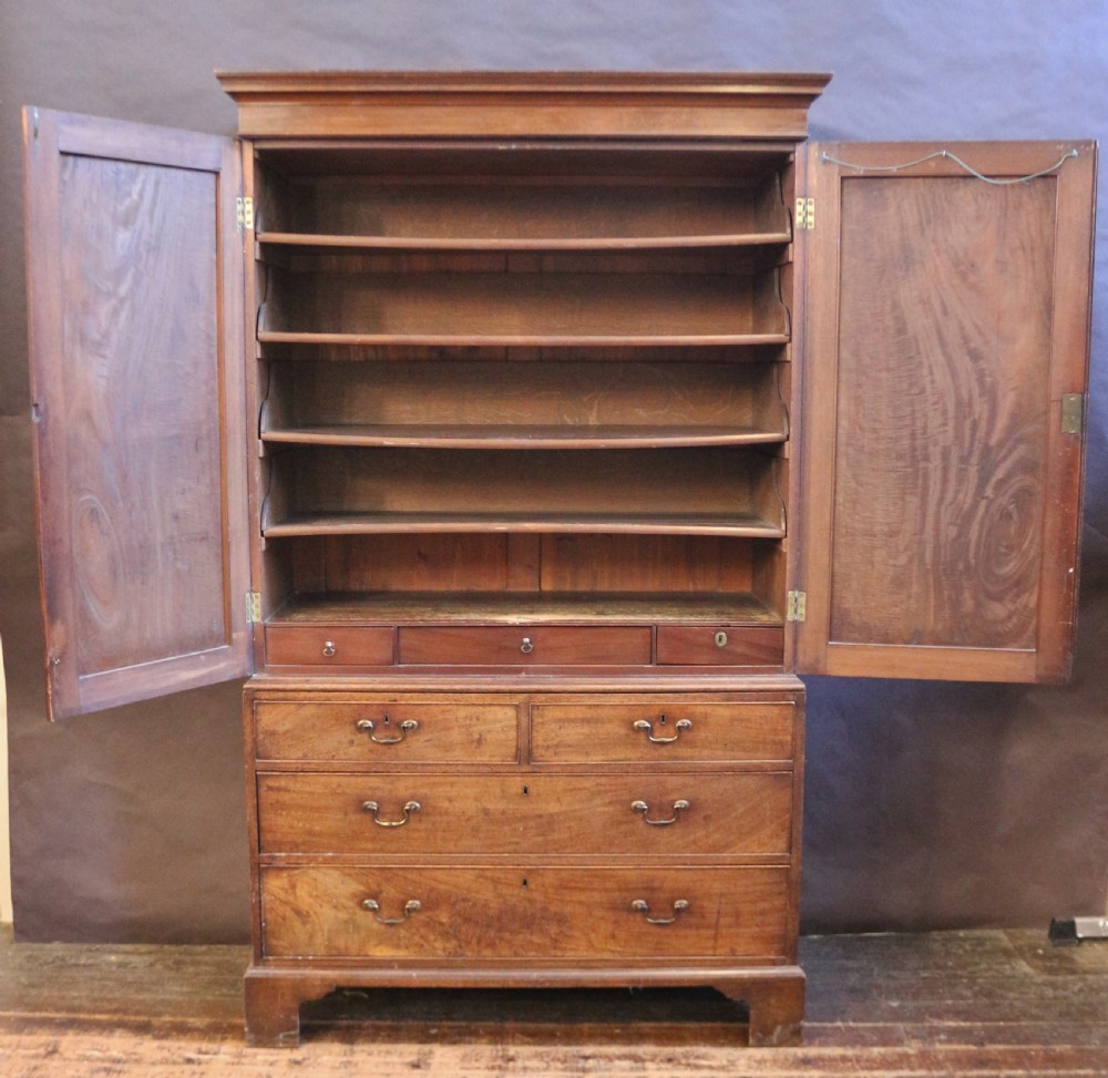George 111 Mahogany Linen Press View II