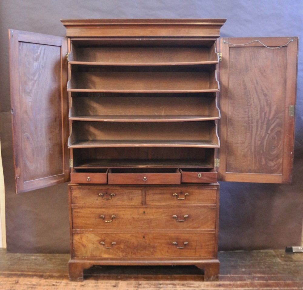 George 111 Mahogany Linen Press View III