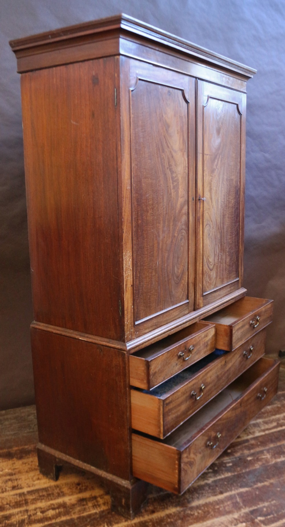 George 111 Mahogany Linen Press View V