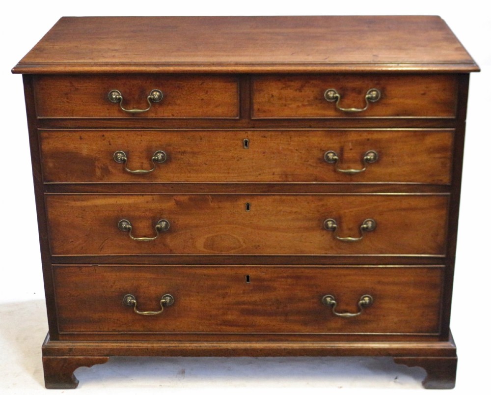 George 111 Mahogany Chest of 2 Short and Three Long Drawers