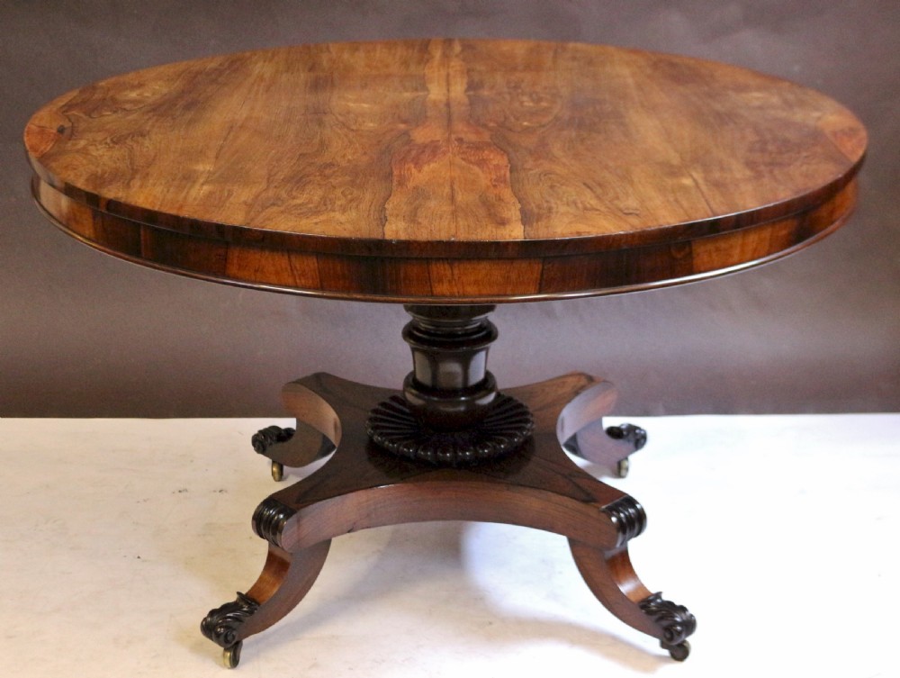 Regency Rosewood Circular Pedestal Centre Table