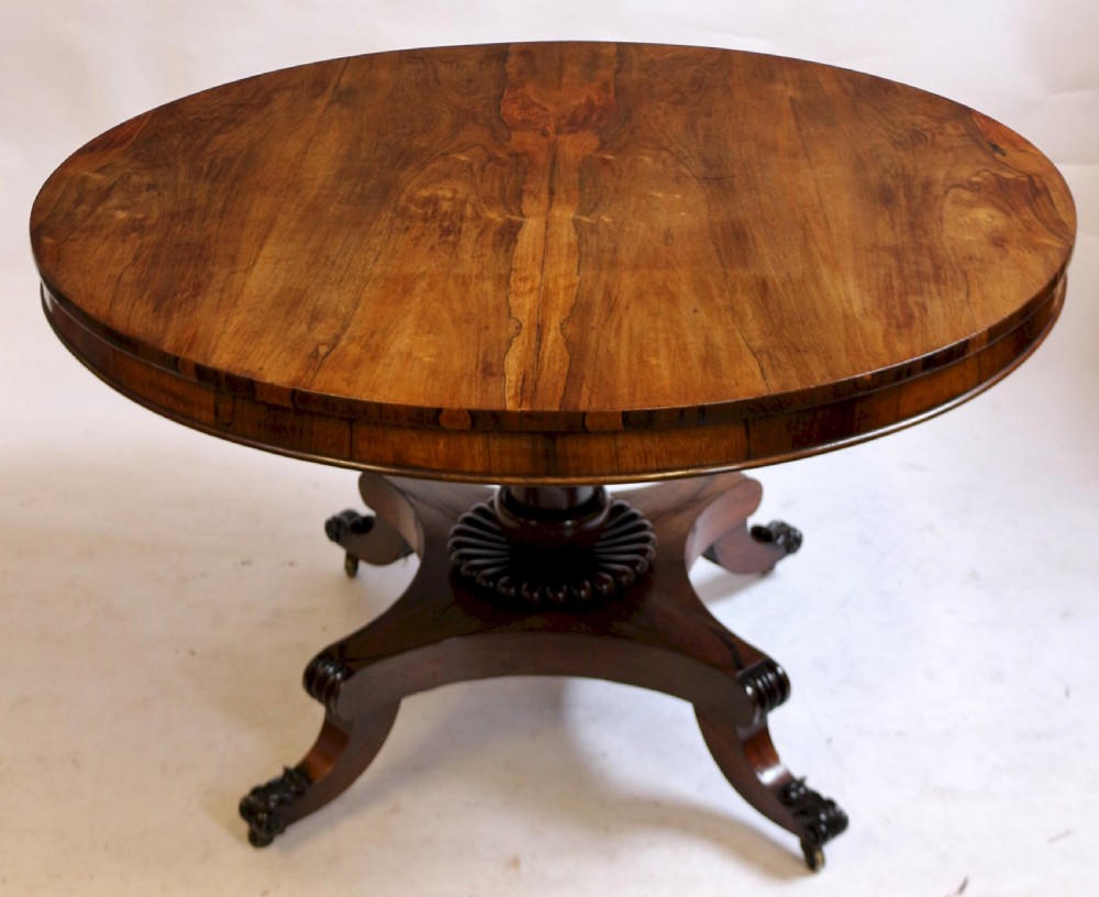 Regency Rosewood Circular Pedestal Centre Table View II